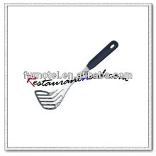 U077 Stainless Steel Slotted Potato Turner With Plastic Handle